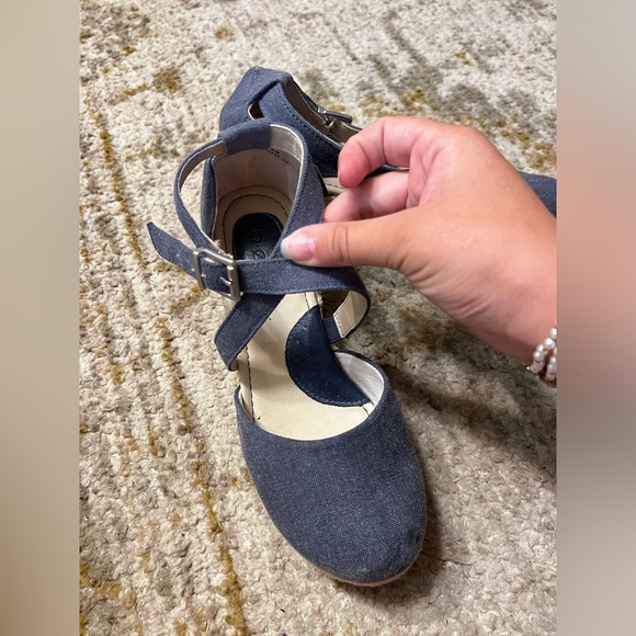 b.ø.c. Blue Wedge Sandals - Picture 6 of 6